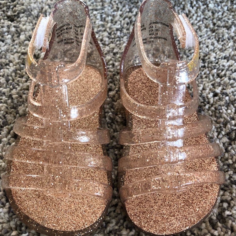 NWOT Rose Gold Toddler Jelly Sandals
